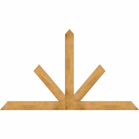 Ekena Millwork Saratoga Rough Sawn Timber Gable Bracket, Western Red Cedar, 96"W x 56"H x 2"D x 6"F, 14/12 Pitch GBW096X56X0206SAR00RWR